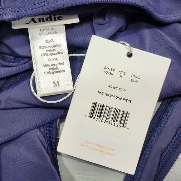 Andie Swim The Tulum One Piece Swimsuit Navy Size Medium Style AO298 - Picture 5 of 5